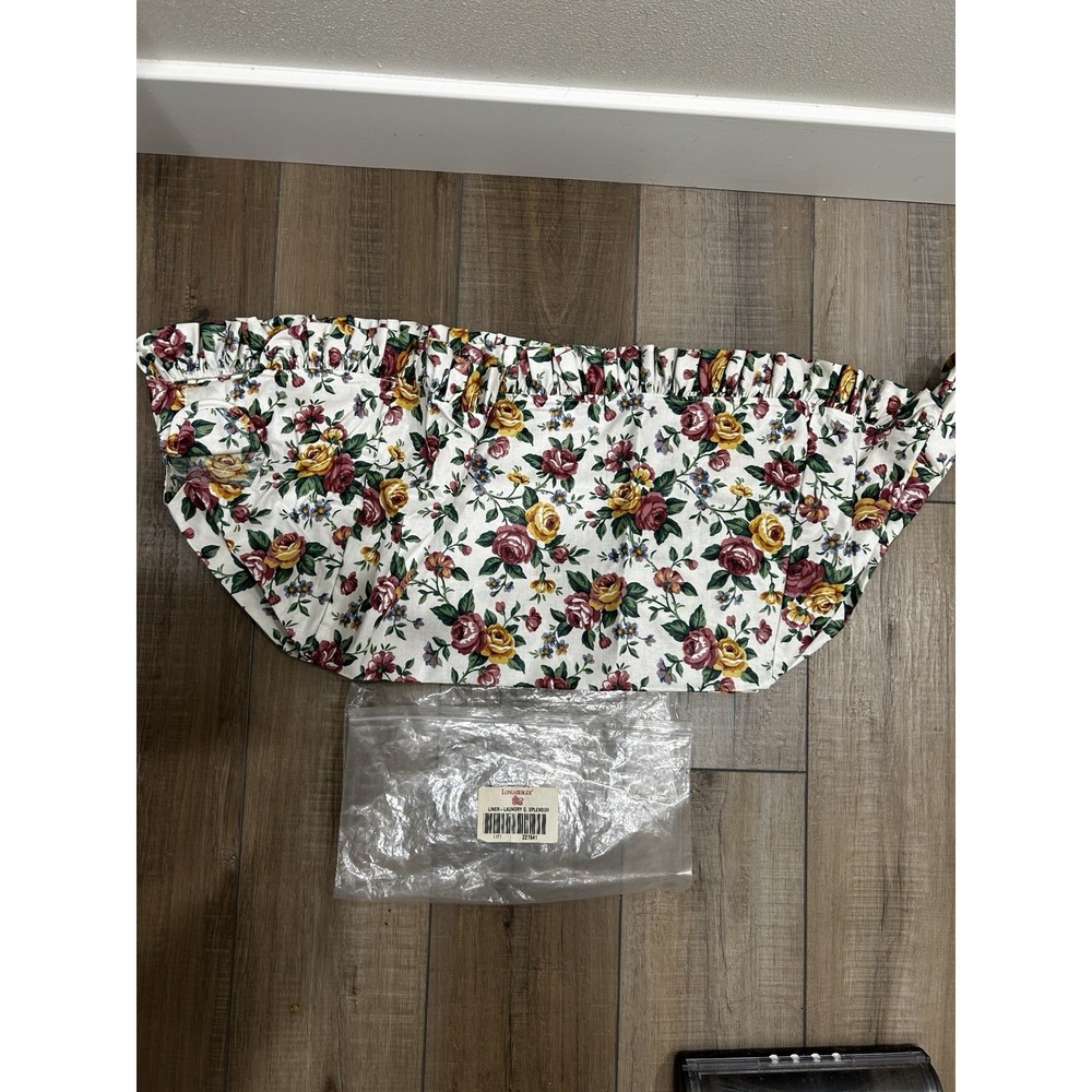 Longaberger Small Laundry Basket Liner - GARDEN SPLENDOR floral fabric NEW Rare!